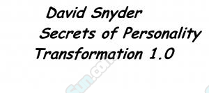 David Snyder - Secrets of Personality Transformation 1.0 